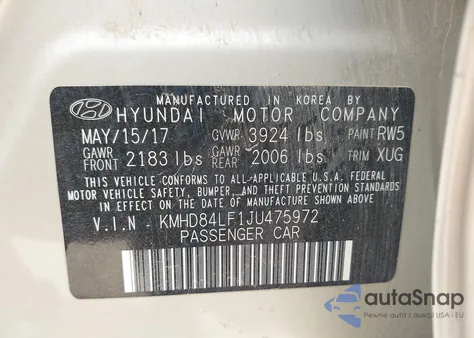2018 Hyundai Elantra Sel from USA, damaged, VIN KMHD84LF1JU475972